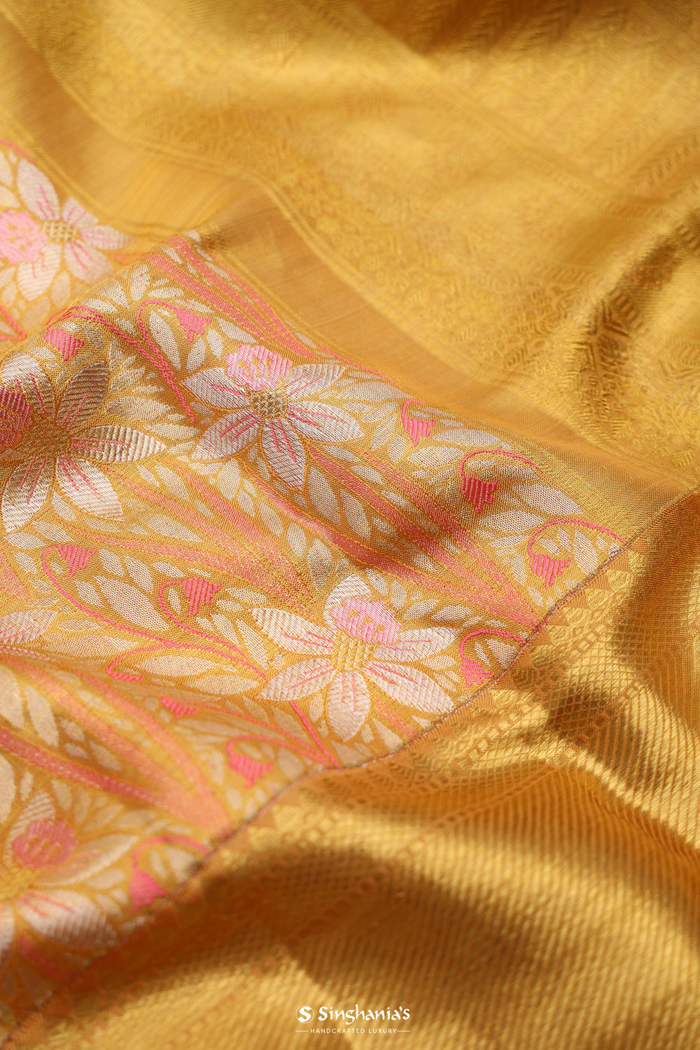 Sunset Gold Heritage Kanjivaram Silk Saree
