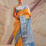 <img> Carrot Orange Heritage Kanjivaram Silk Saree