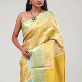 Light Gold Jaali Kanjivaram Silk Saree