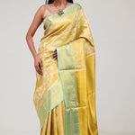 Light Gold Jaali Kanjivaram Silk Saree