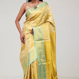 Light Gold Jaali Kanjivaram Silk Saree