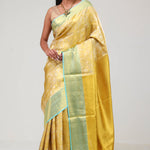 Light Gold Jaali Kanjivaram Silk Saree