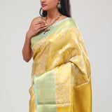 Light Gold Jaali Kanjivaram Silk Saree
