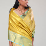 Light Gold Jaali Kanjivaram Silk Saree
