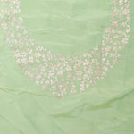 Cameo Peach Crushed Tissue Designer Saree With Floral Embroidery