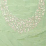 Cameo Peach Crushed Tissue Designer Saree With Floral Embroidery