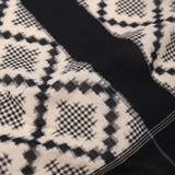 Merino White Ikkat Cotton Saree With Black Pattern