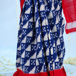 Royal Blue Ikkat Cotton Saree With Abstract Pattern