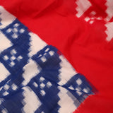 Royal Blue Ikkat Cotton Saree With Abstract Pattern