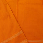 Marigold Orange Ikkat Cotton Saree With Traditional Design