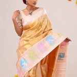 Sunset Gold Heritage Kanjivaram Silk Saree