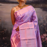 Heather Purple Butti Kanjivaram Silk Saree