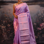 Heather Purple Butti Kanjivaram Silk Saree