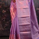 Heather Purple Butti Kanjivaram Silk Saree