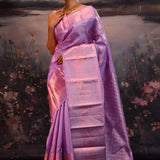 Heather Purple Butti Kanjivaram Silk Saree
