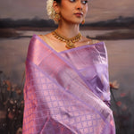 Heather Purple Butti Kanjivaram Silk Saree