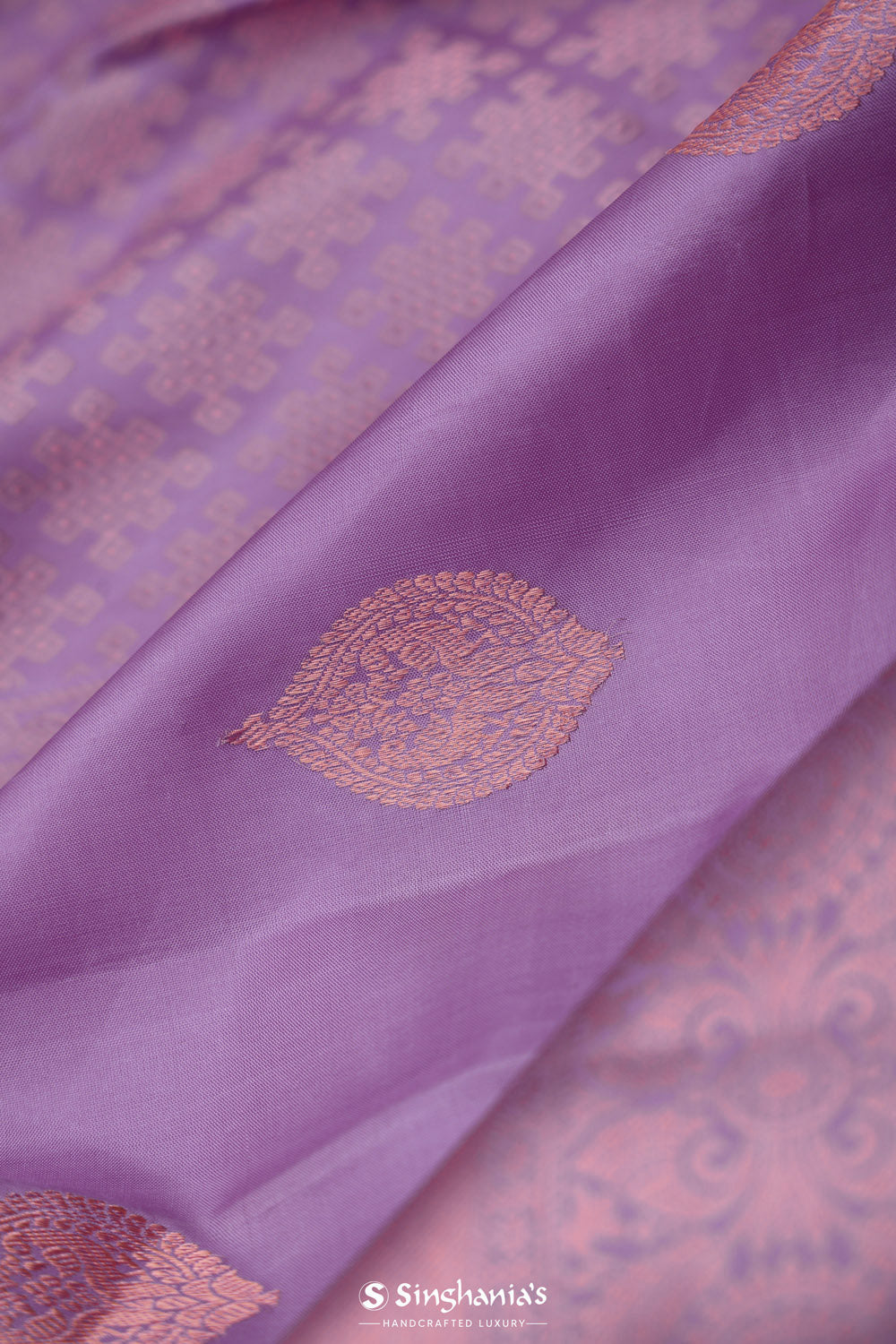 Heather Purple Butti Kanjivaram Silk Saree