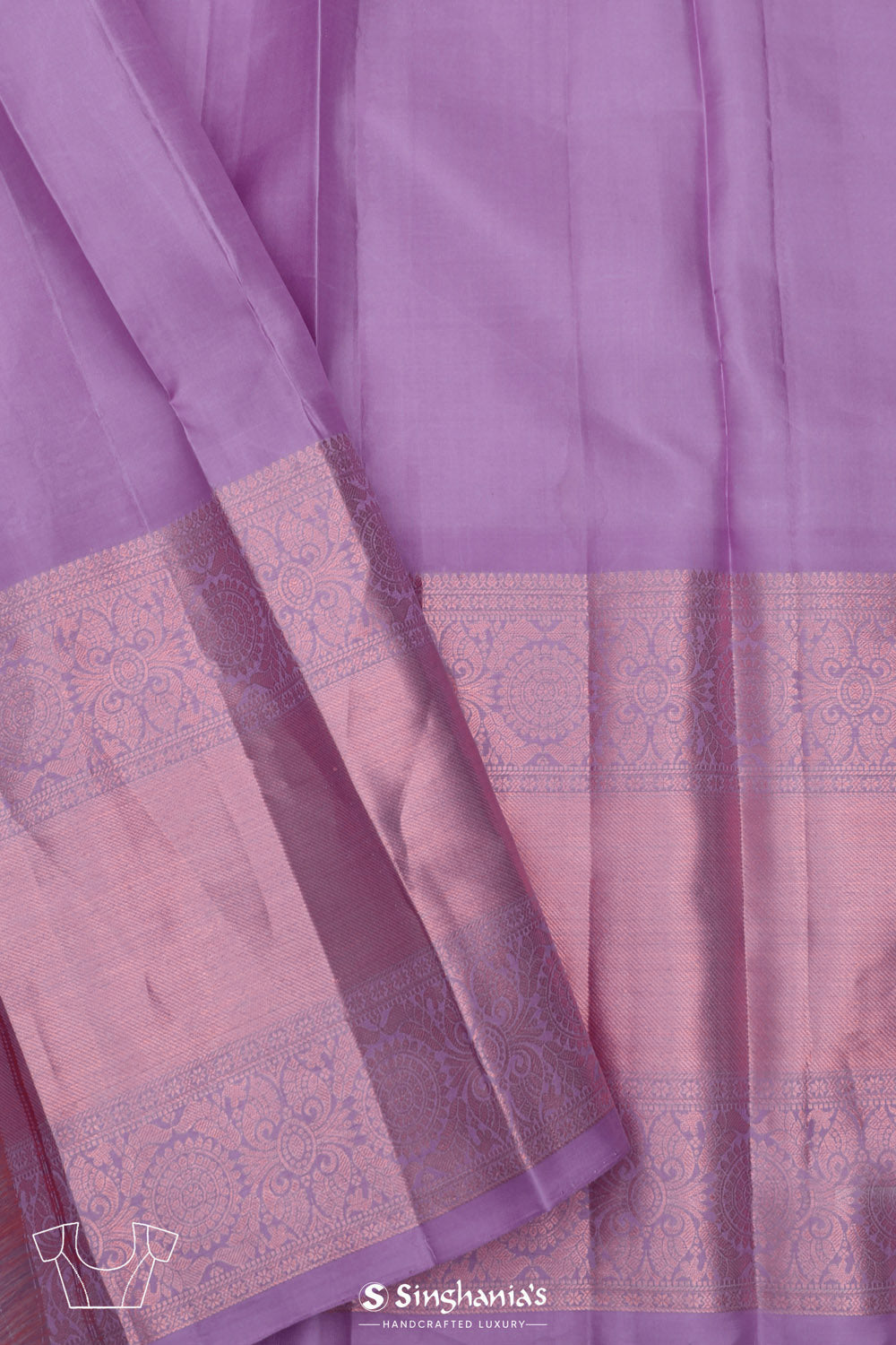 Heather Purple Butti Kanjivaram Silk Saree