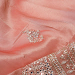 Pastel Peach Tissue Handcrafted Saree