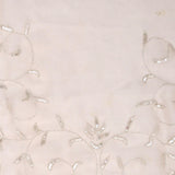 Pinkish White Tissue Handcrafted Saree