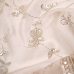 Pinkish White Tissue Handcrafted Saree