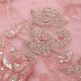 Pastel Pink Organza Handcrafted Saree