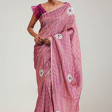 Smyrna Purple Crafted Tissue Saree