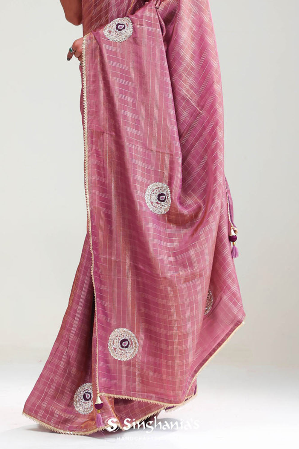 Smyrna Purple Crafted Tissue Saree