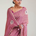 Smyrna Purple Crafted Tissue Saree