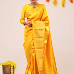 Arabian Gold Floral Jaal Kanjivaram Silk Saree