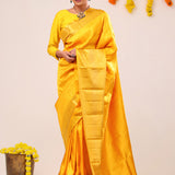 Arabian Gold Floral Jaal Kanjivaram Silk Saree