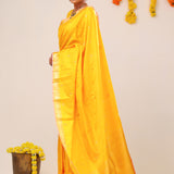 Vibrant Yellow Butti Kanjivaram Silk Saree