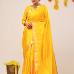 Vibrant Yellow Butti Kanjivaram Silk Saree