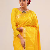 Vibrant Yellow Butti Kanjivaram Silk Saree