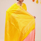 Vibrant Yellow Butti Kanjivaram Silk Saree