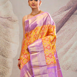 Gold Orange Jaal Kanjivaram Silk Saree