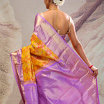 Gold Orange Jaal Kanjivaram Silk Saree