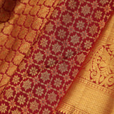 Deep Red Floral Jaal Kanjivaram Silk Saree