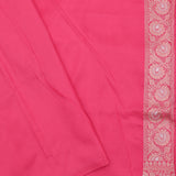 Flamingo Pink Peaocok Banarasi Silk Saree