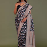 Black Banarasi Saree With Shikargah Design