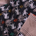 Black Banarasi Saree With Shikargah Design