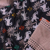Black Banarasi Saree With Shikargah Design