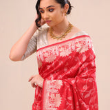 Deep Red Heritage Banarasi Silk Saree