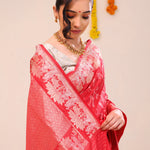 Deep Red Heritage Banarasi Silk Saree