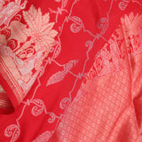 Deep Red Heritage Banarasi Silk Saree