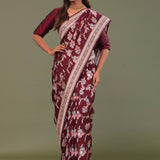 Maroon Banarasi Saree With Meenakari Design