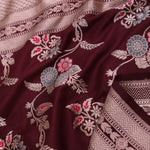 Maroon Banarasi Saree With Meenakari Design