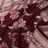 Maroon Banarasi Saree With Meenakari Design