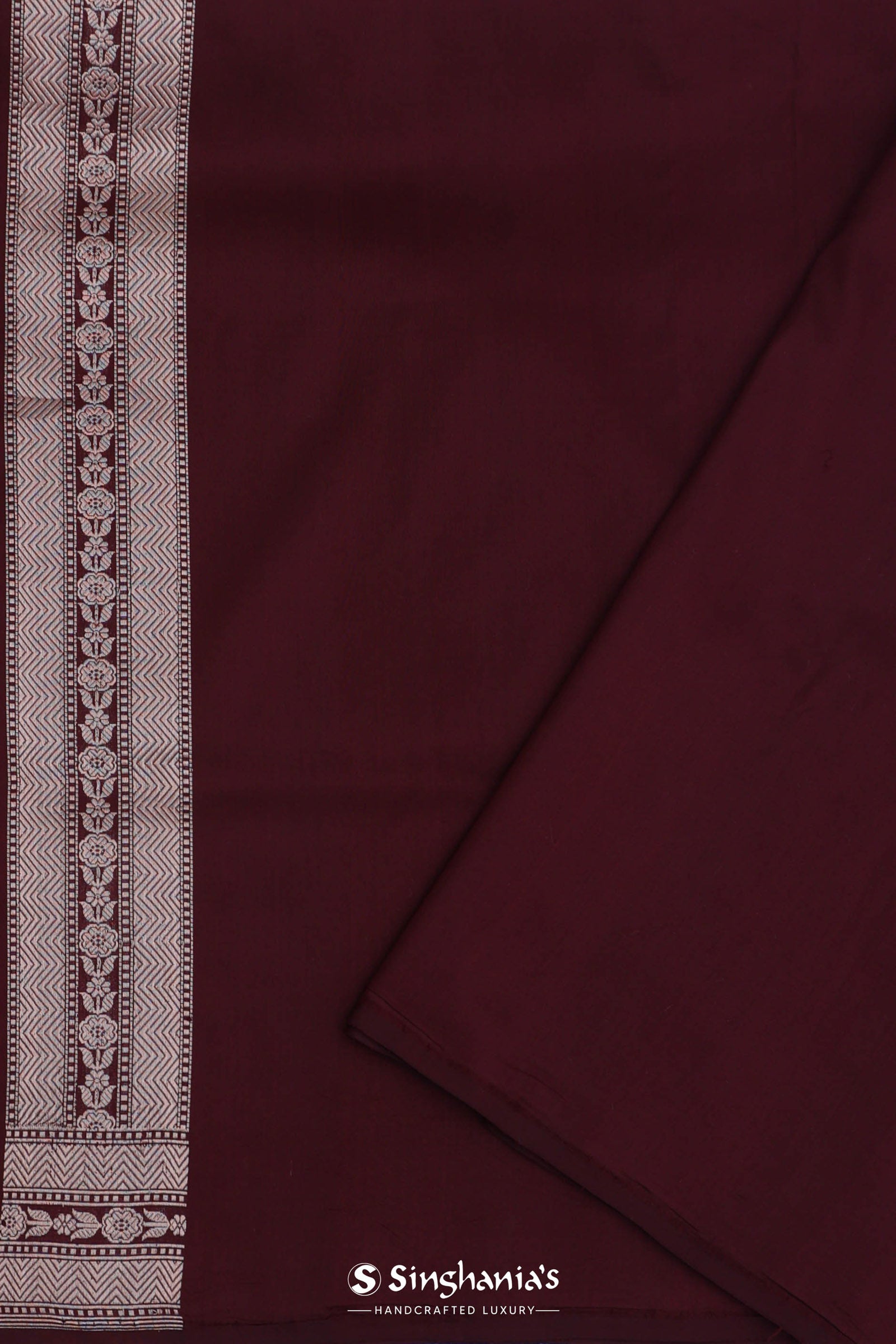 Maroon Banarasi Saree With Meenakari Design