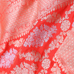 Vibrate Orange Baranasi Silk Saree With Gold Zari Border